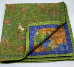 R Hanauer Green Leaves Pocket Square