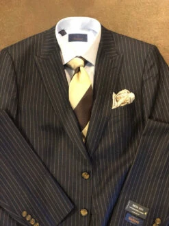 Maxdavoli By MaxMan Navy With Khaki Pinstripe Suit -Fashion Clothing IMG 4078 36162.1602280767
