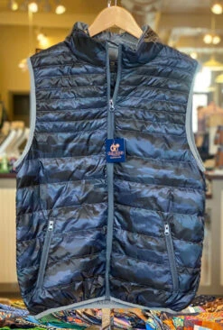 Craig Reagin Down Vest: Grey Camo