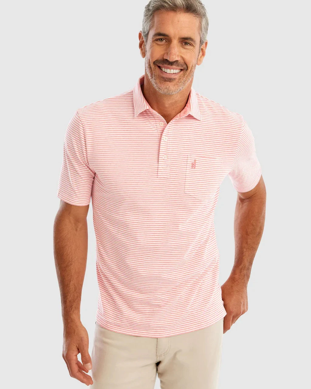 Johnnie-O Dante Striped Polo: Starfish