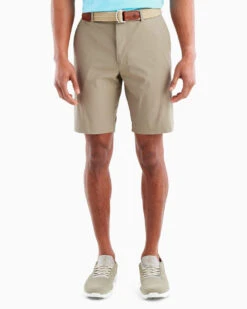 Johnnie-O Cross Country PREP-FORMANCE Shorts: Light Khaki