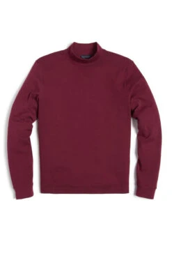 Scott Barber Pima Interlock Mock Turtleneck: Burgundy