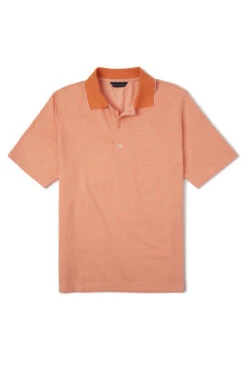 Scott Barber Cotton/Tencel Pique Polo: Cantaloupe