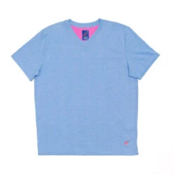 Michael's Solid V Neck T-Shirt: Medium Blue
