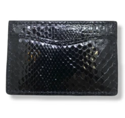 W Kleinberg Python Flat Card Case Wallet: Black