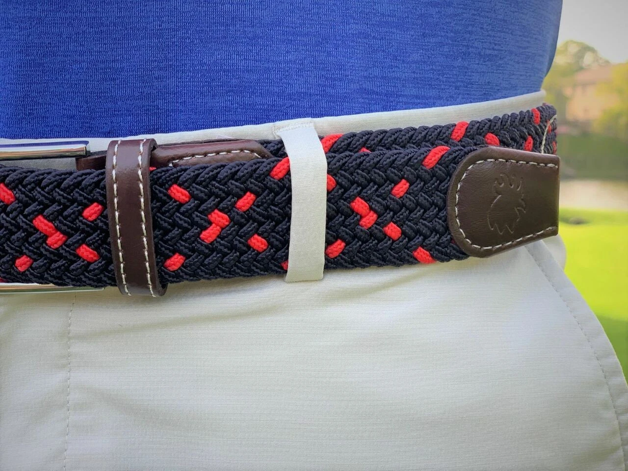 Roostas The Harbortown Two Toned Woven Elastic Stretch Belt - Navy/Red 6 Roostas The Harbortown Two Toned Woven Elastic Stretch Belt - Navy/Red - Image 4