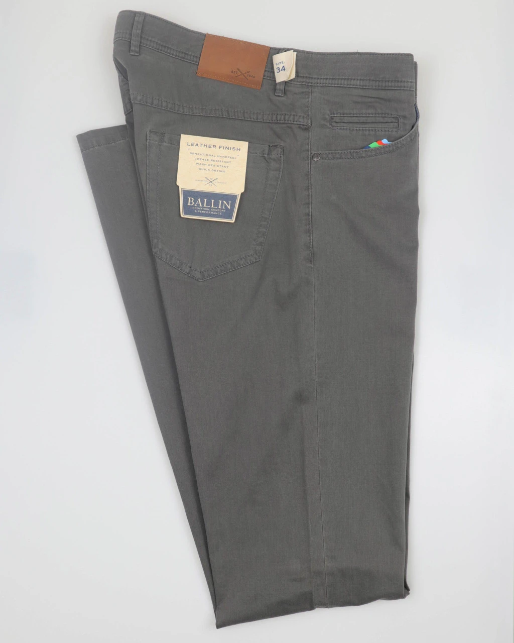 Ballin Crescent Liberty Leather Finish Pant - Mid Grey 3 Ballin Crescent Liberty Leather Finish Pant - Mid Grey