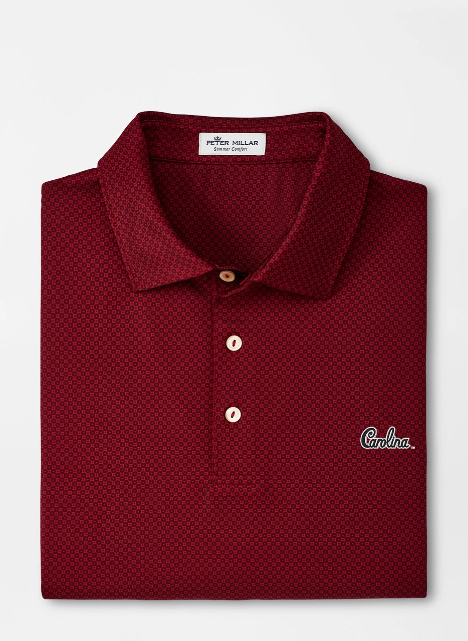 Peter Millar South Carolina Script Dolly Performance Jersey Polo: Maroon 3 Peter Millar South Carolina Script Dolly Performance Jersey Polo: Maroon
