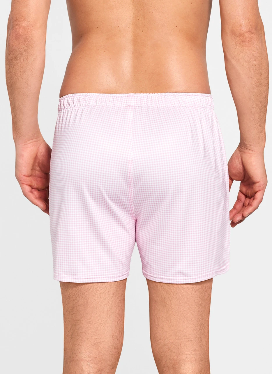 Peter Millar Nebraska Printed Gingham Check Stretch Jersey Boxer - Palmer Pink 5 Peter Millar Nebraska Printed Gingham Check Stretch Jersey Boxer - Palmer Pink - Image 3