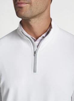 Peter Millar Perth Performance Quarter-Zip: White -Fashion Clothing ME0EK40 WHT ALT Z 95605.1661012231