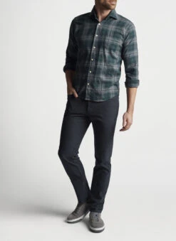 Peter Millar Cotton Flannel Five-Pocket Pant: Iron -Fashion Clothing MF22B01 IRON ALT A 01693.1665086112