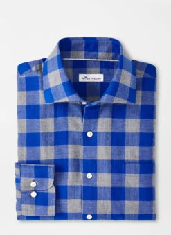 Peter Millar Millhaven Autumn Soft Cotton Sport Shirt: Dark Cobalt