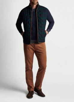 Peter Millar Essex Quilted Wool Travel Vest: Navy/Balsam -Fashion Clothing MF22Z09 NBAL ALT A 89976.1664998436