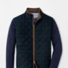 Peter Millar Essex Quilted Wool Travel Vest: Navy/Balsam -Fashion Clothing MF22Z09 NBAL 20771.1664998432