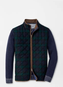 Peter Millar Essex Quilted Wool Travel Vest: Navy/Balsam