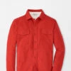 Peter Millar Après-Ski Garment Dyed Moleskin Shirt Jacket: Monaco Red -Fashion Clothing MF22Z90 MNCO 13660.1664997003