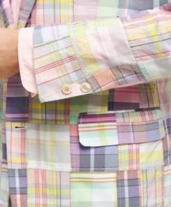 Brooks Brothers Regent Classic-Fit Patchwork Madras Sport Coat: Pastel -Fashion Clothing MM01096 PINK 5 17295.1683063096