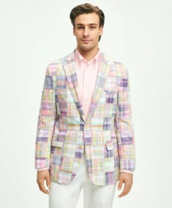 Brooks Brothers Regent Classic-Fit Patchwork Madras Sport Coat: Pastel