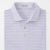 Peter Millar Drum Performance Jersey Polo: White/Havana Pink -Fashion Clothing MS23EK08S WHVP 71609.1679153867