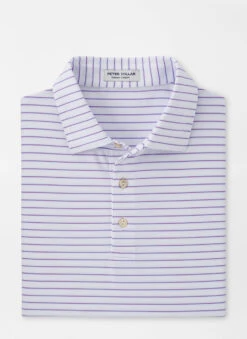 Peter Millar Drum Performance Jersey Polo: White/Havana Pink