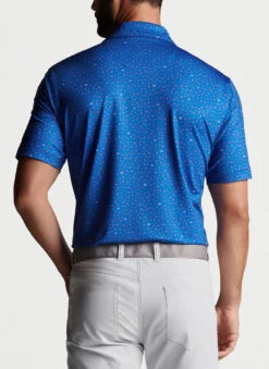 Peter Millar Fish Performance Jersey Polo: Starboard Blue -Fashion Clothing MS23EK14S STRBD ALT B CF 17383.1679333264