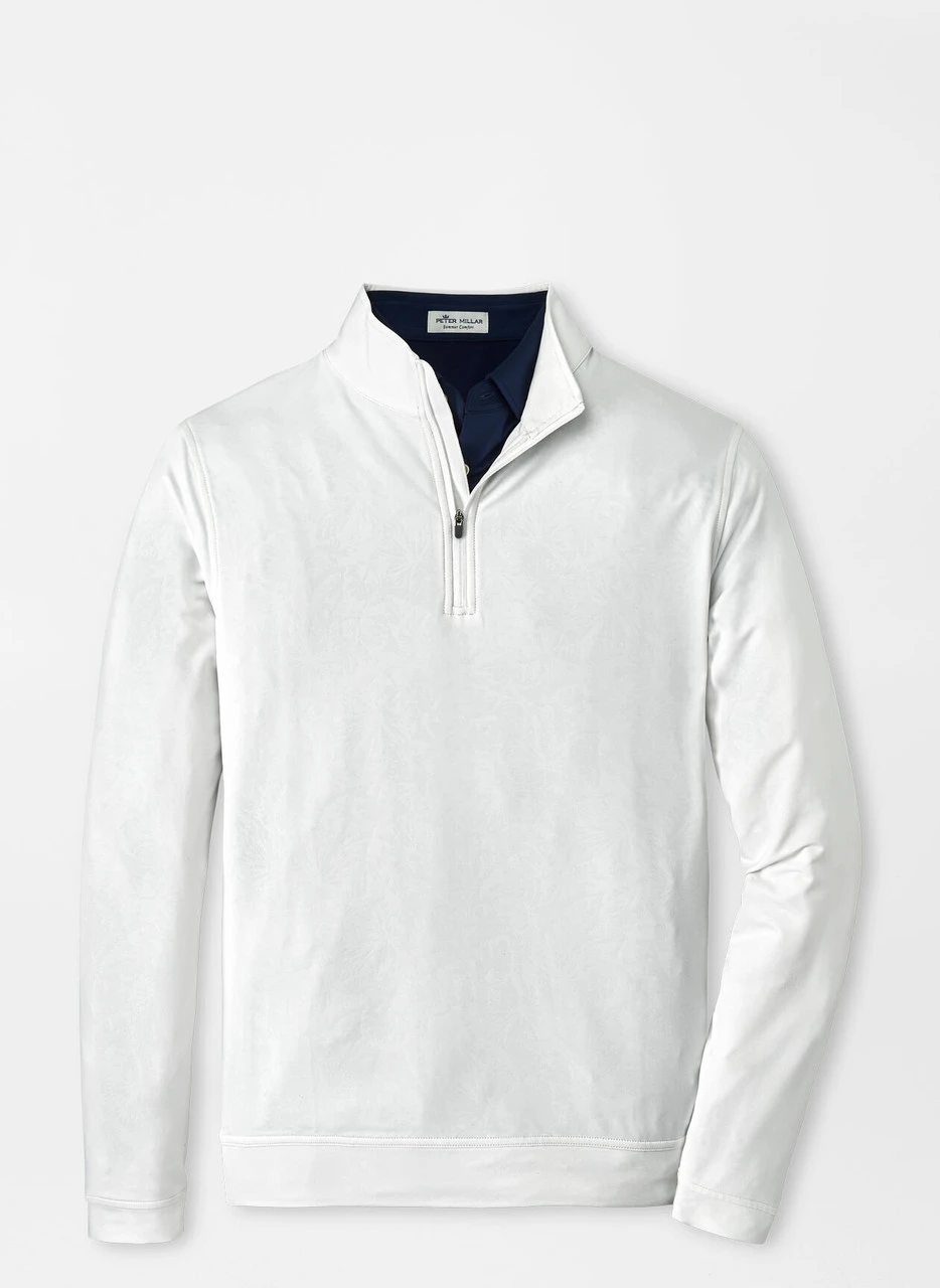 Peter Millar Perth Frondescence Performance Quarter-Zip: White 3 Peter Millar Perth Frondescence Performance Quarter-Zip: White