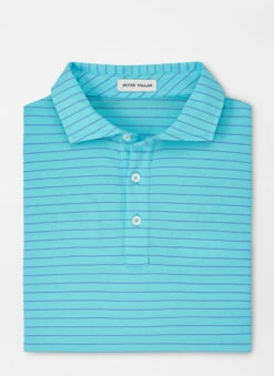 Peter Millar Pilot Mill Cedar Polo: Radiant Blue