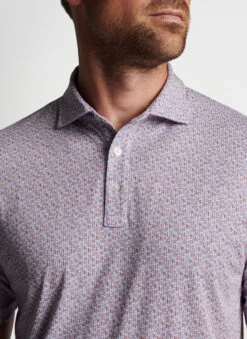 Peter Millar Pilot Mill Surf's Up Printed Polo: Sunwashed Brick -Fashion Clothing MS23K57 SWDBK ALT Z 95327.1674156041