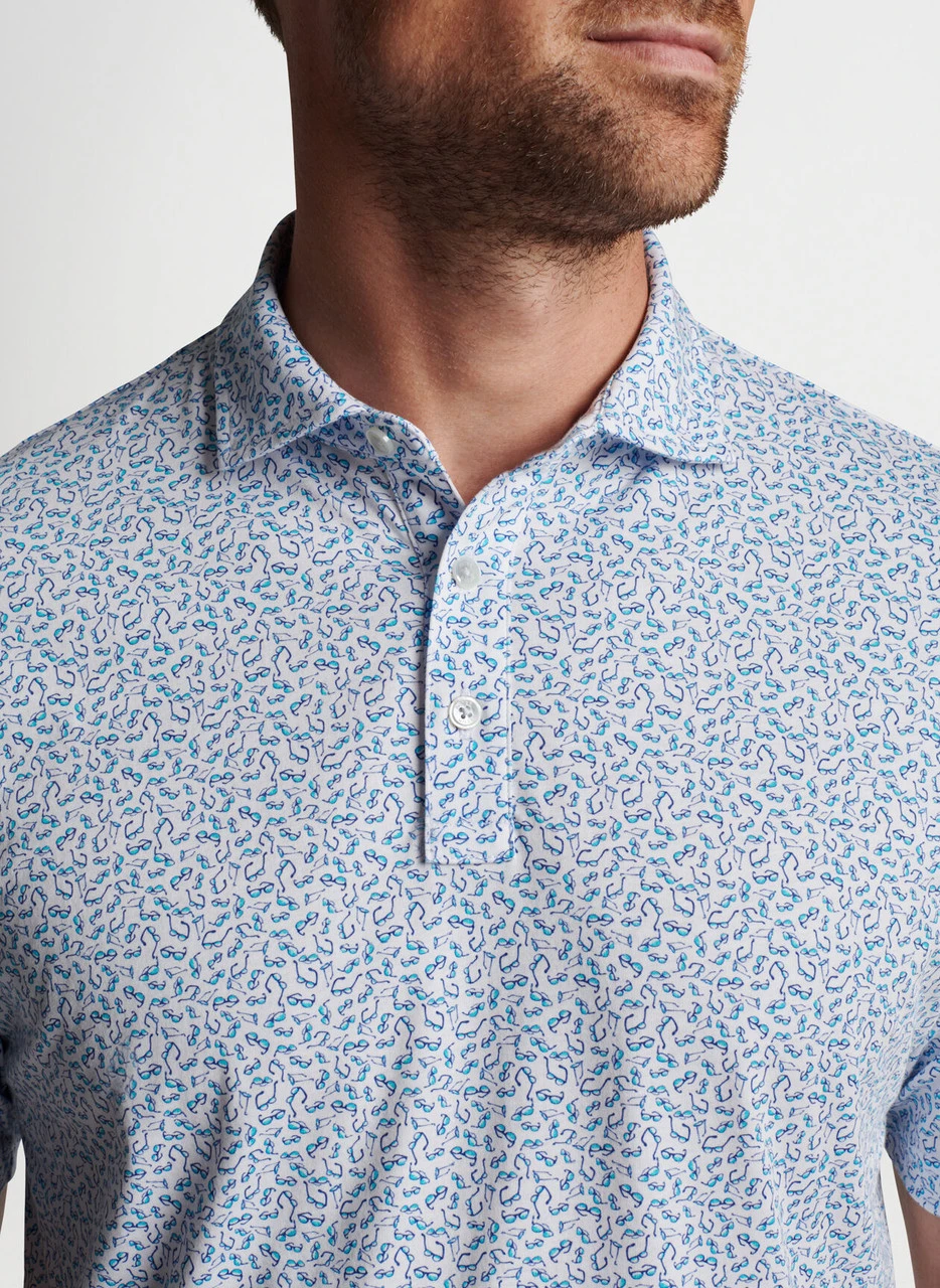 Peter Millar Pilot Mill Sunglasses Printed Polo: White 7 Peter Millar Pilot Mill Sunglasses Printed Polo: White - Image 5