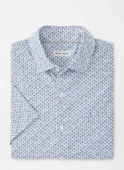 Peter Millar Screwdriver Sunday Cotton-Stretch Sport Shirt: Twilight Blue