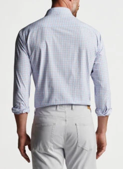 Peter Millar Lee Performance Poplin Sport Shirt: Palmer Pink -Fashion Clothing MS23W47LTPP PALMP ALT B CF 18235.1675196342