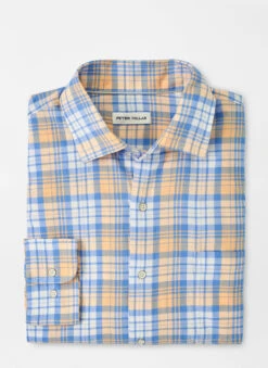 Peter Millar Macaw Cotton Sport Shirt: Blue Granite