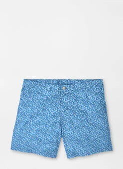 Peter Millar Crown Crafted Palma Dot Swim Trunk: Channel Blue