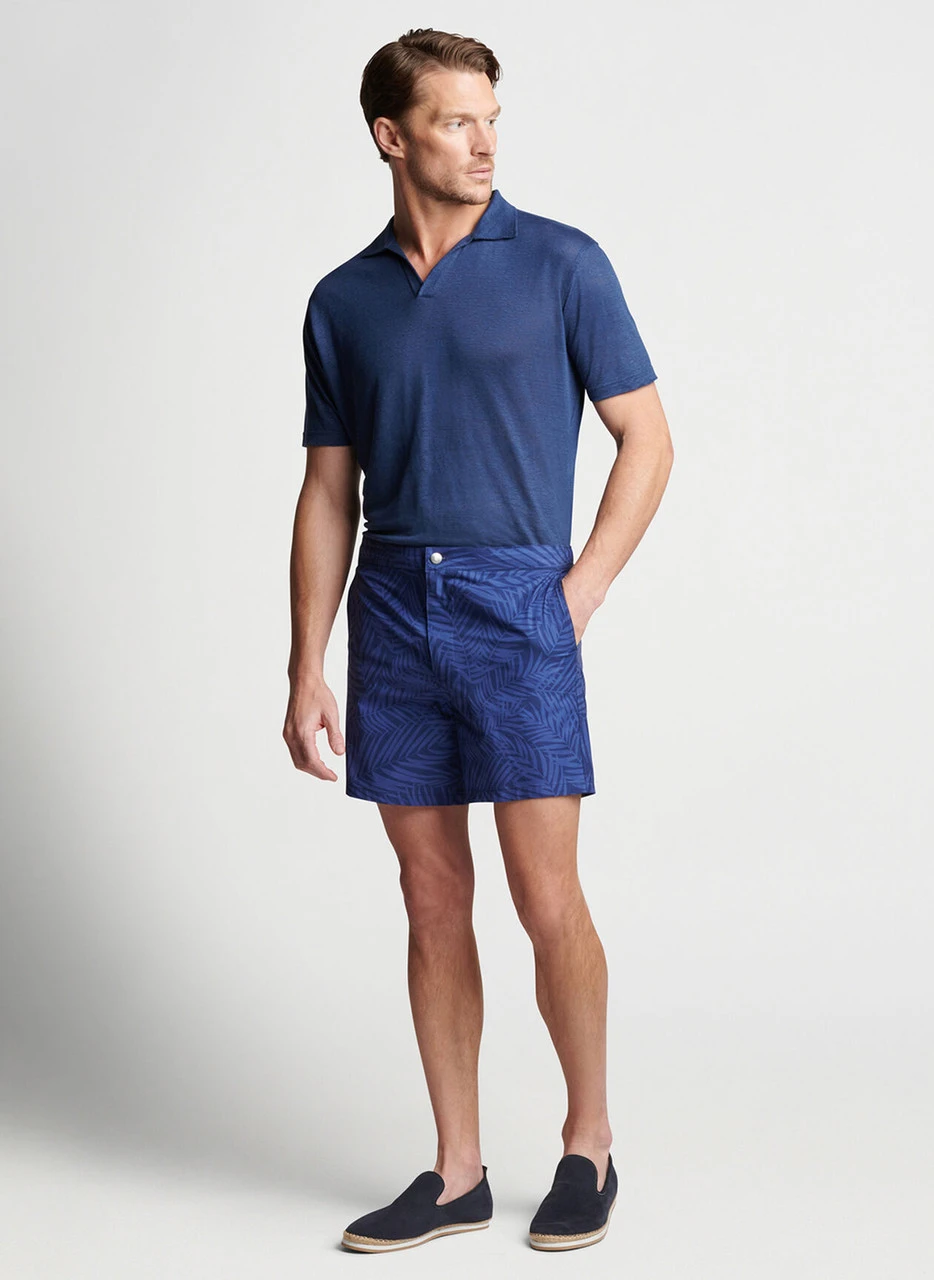 Peter Millar Crown Crafted Palm Swim Trunk: Navy 4 Peter Millar Crown Crafted Palm Swim Trunk: Navy - Image 2