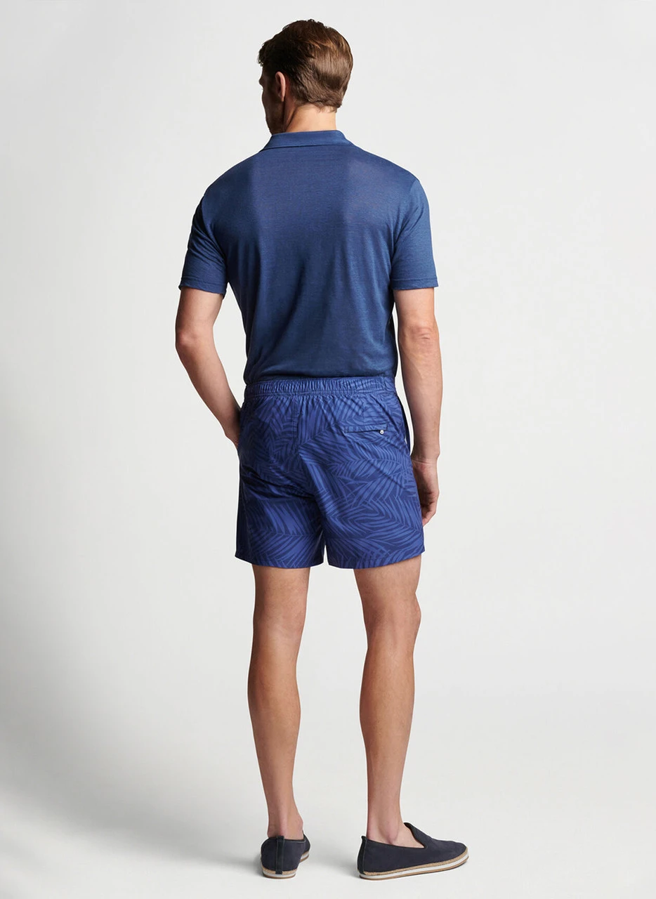 Peter Millar Crown Crafted Palm Swim Trunk: Navy 5 Peter Millar Crown Crafted Palm Swim Trunk: Navy - Image 3