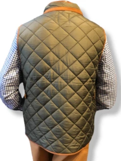 Craig Reagin Quilted Fleece Lined Vest: Olive -Fashion Clothing Olive Vest 2 30295.1661286698