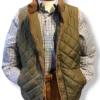 Craig Reagin Quilted Fleece Lined Vest: Olive -Fashion Clothing Olive Vest 4 78967.1661286711