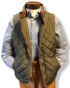 Craig Reagin Quilted Fleece Lined Vest: Olive