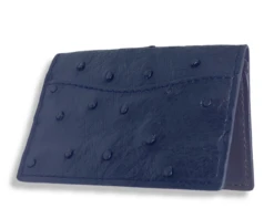 W Kleinberg Quilled Ostrich Credit Card ID Case Wallet: Black