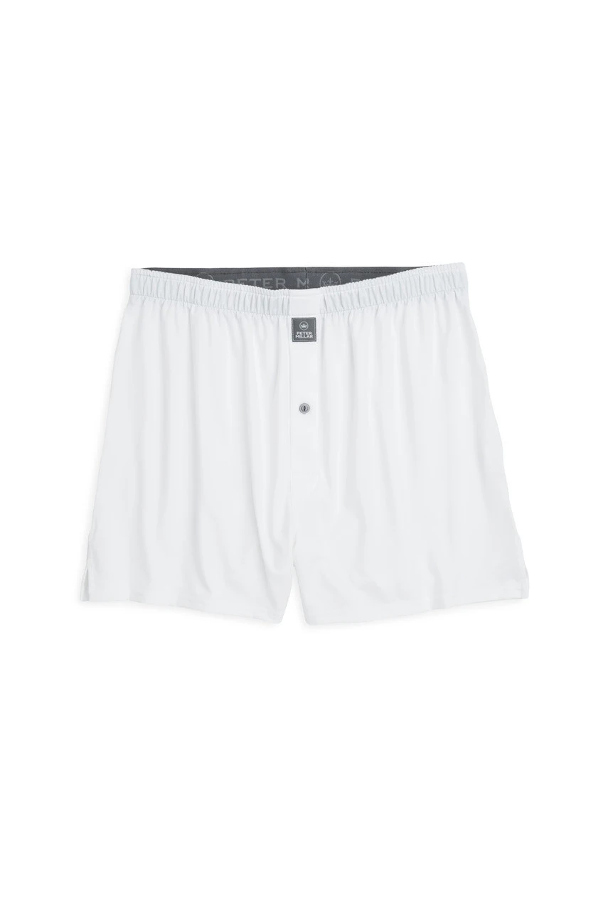 Peter Millar Solid Stretch Jersey Boxer: White 3 Peter Millar Solid Stretch Jersey Boxer: White