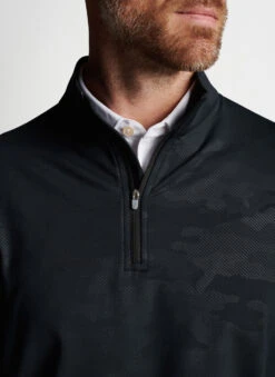 Peter Millar Perth Camo Performance Quarter-Zip: Black -Fashion Clothing Peter Millar Perth Camo Black 4 88603.1671566454