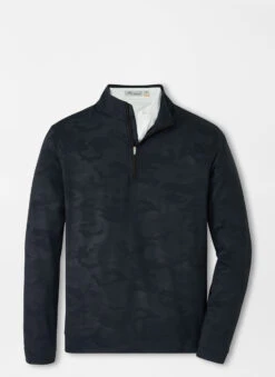 Peter Millar Perth Camo Performance Quarter-Zip: Black