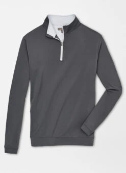 Peter Millar Perth Stretch Loop Terry Quarter-Zip - Iron
