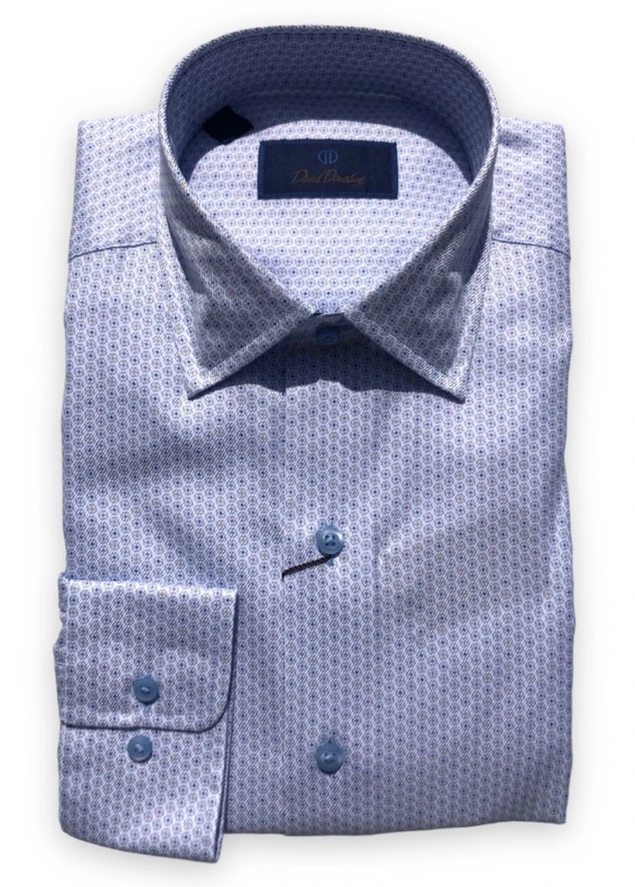 David Donahue Multi Color Pinwheel Fusion Shirt 3 David Donahue Multi Color Pinwheel Fusion Shirt