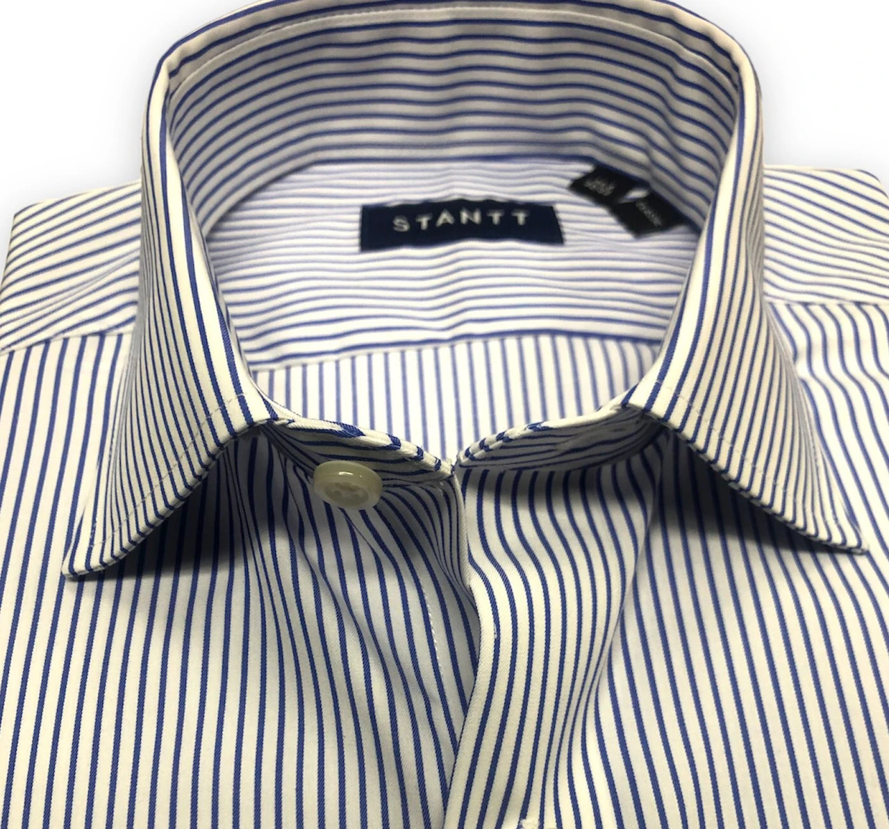 Stantt Wrinkle Resistant Blue Bengal Dress Shirt 4 Stantt Wrinkle Resistant Blue Bengal Dress Shirt - Image 2