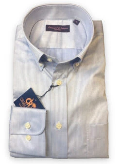 Seaward & Stearn Blue Herringbone Sport Shirt