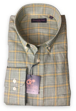 Seaward & Stearn Green & Yellow Plaid Sport Shirt