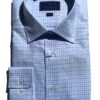 David Donahue Blue/Seafoam Plaid Windowpane Dress Shirt