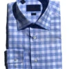 David Donahue Blue Windowpane Dress Shirt
