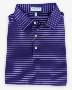 Peter Millar Crafty Stripe Performance Polo: Purple